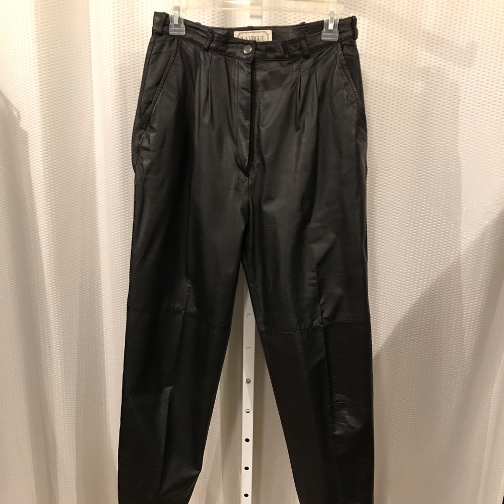 LA Vogue - Black Leather Pants - Size - 10